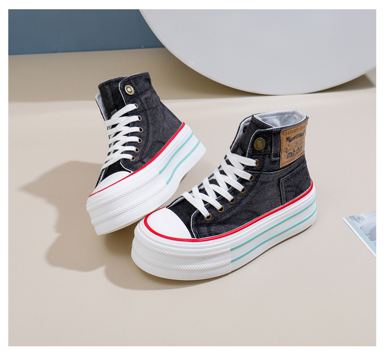 Damen Running Schuhe Mit Dicker Sohle Aus Canvas Für Den Alltag_voghion.com