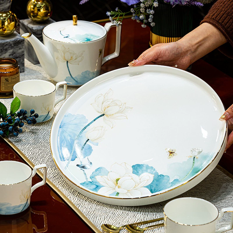 Керамический набор для домашнего использования, kend teapot high-end, подарочная коробка, стиль лёгкой роскоши, китайский стиль, полный комплект