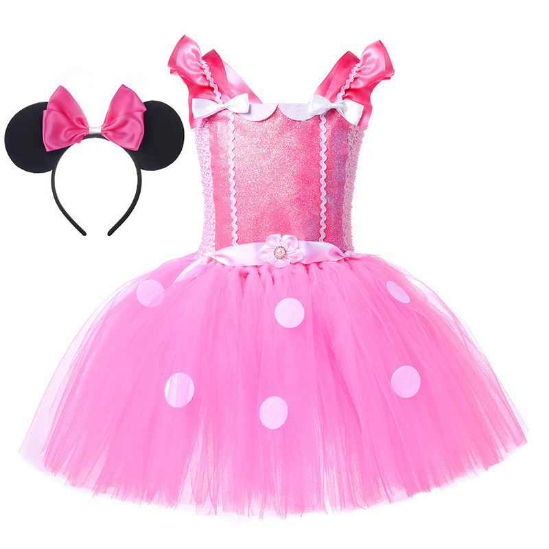 Summer Children's Mickey Mouse Dress Stage Role-Playing Costume Minnie Polka Dot Strap Princess Dress for Toddlers and Young Children Summer Children's Mickey Mouse Dress Stage Role-Playing Costume Minnie Polka Dot Strap Princess Dress for Toddlers and Young Children