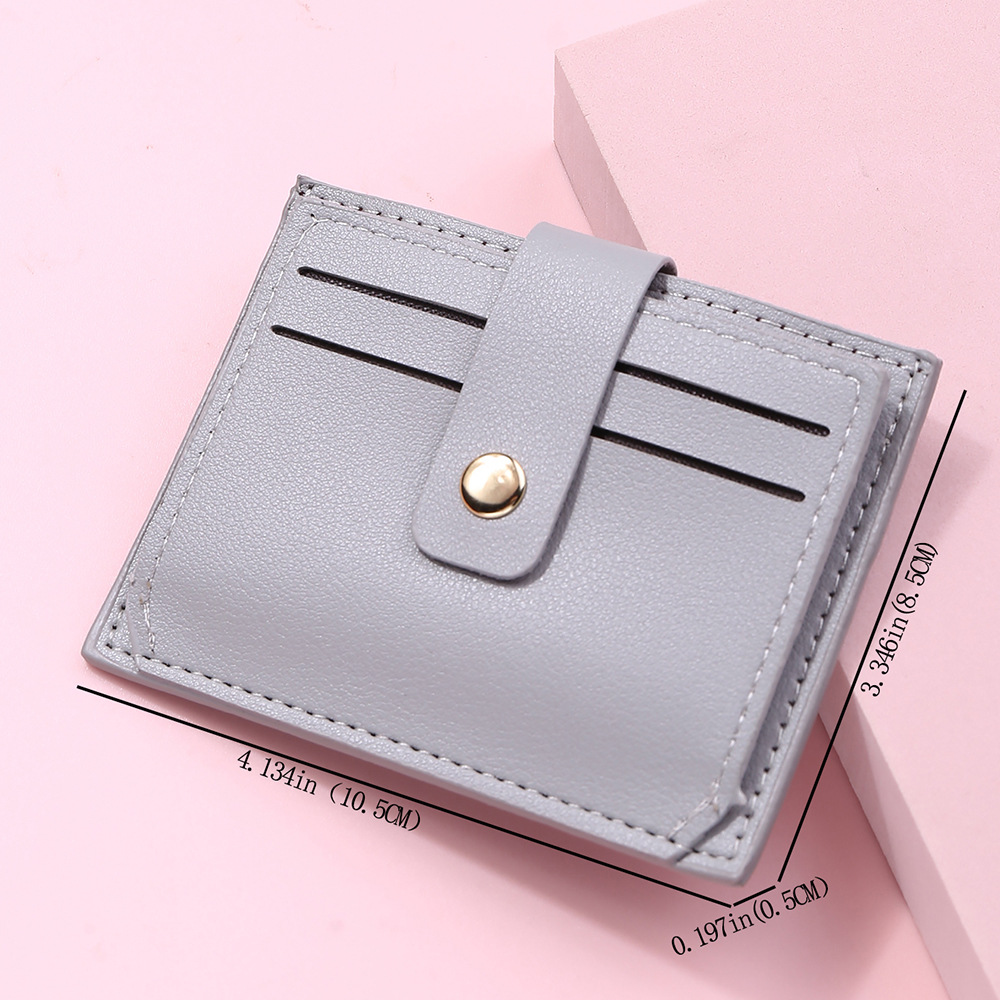 Card Holder Bags Type Daily Occasion Women's Solid Color Pu Leather Flip Cover Card Holders