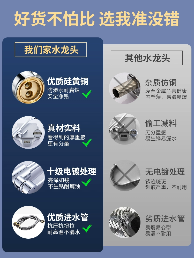 Kitchen water faucet, hot and cold two -in -head sink, washbasin, wash the dishwashing pond all -copper single cold rotation home stainlessin
