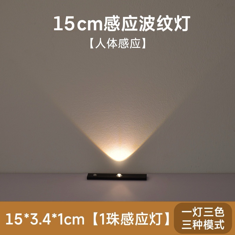 Tira de luz LED inteligente transfronteriza con sensor de cuerpo humano, tira de luz ultrafina de colina de ojo de gato, tira de luz autoadhesiva recargable para gabinete de vino