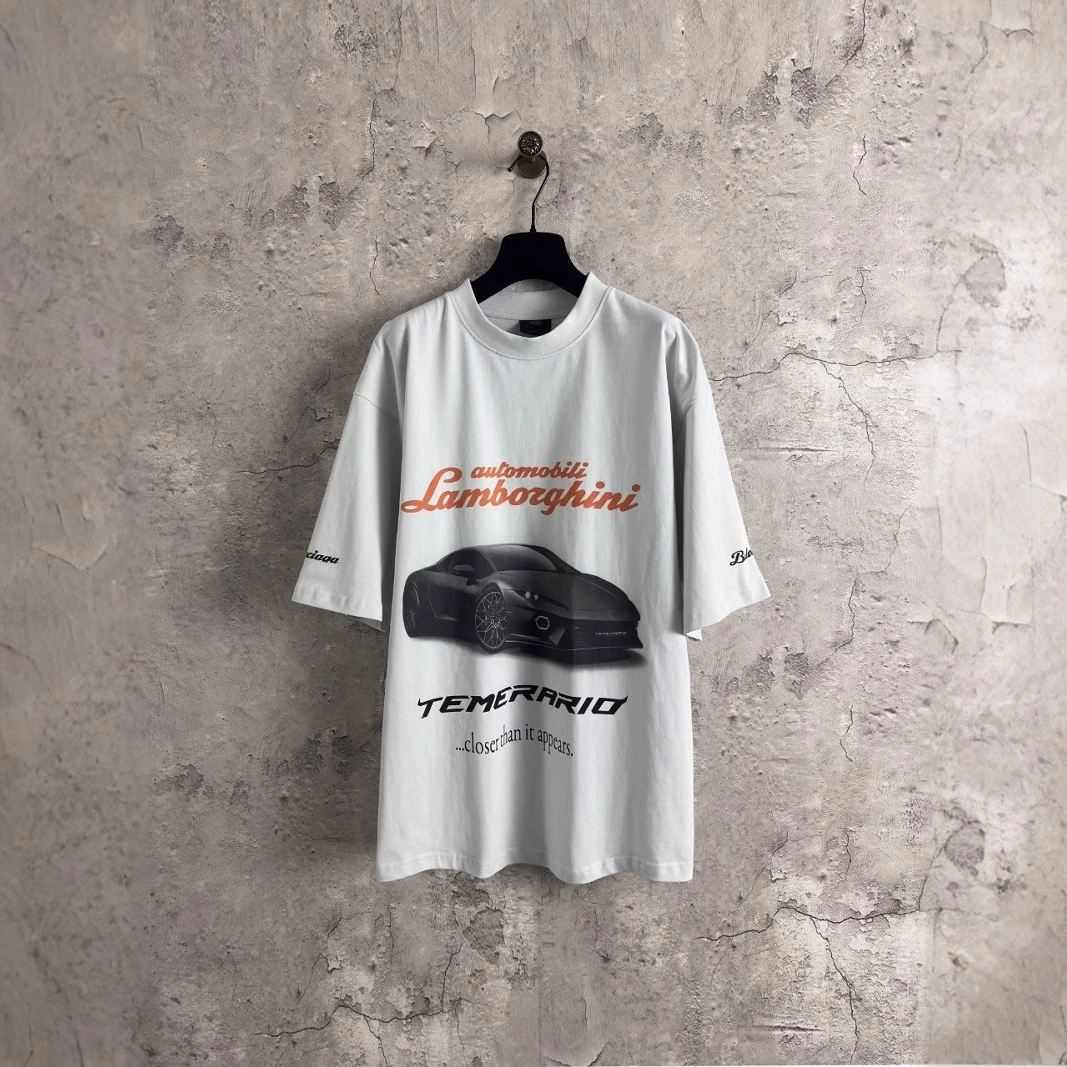 Правильная версия, высокая версия, бренд B, 25SS, новая модная брендовая коллаборация, классическая свободная футболка с короткими рукавами и принтом в виде букв.