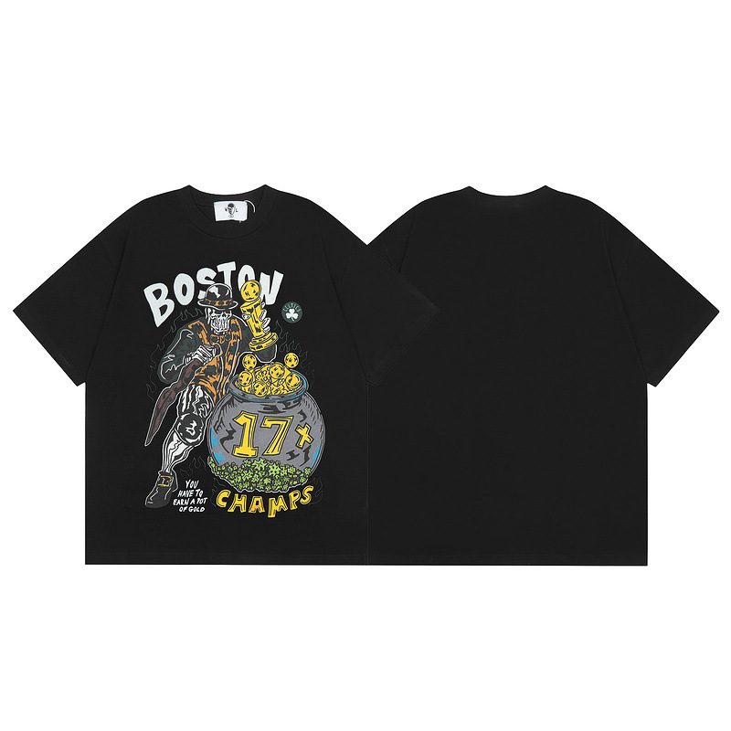 WARREN LOTAS Bounty Hunter Cartoon Printed Solid Color Round Neck Loose Casual Short Sleeve Fashionable Teenage T-Shirt