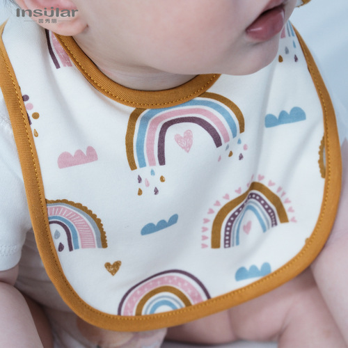 Cross-border 3 pack cotton cartoon baby bibs baby bibs newborn snaps saliva towels on behalf of