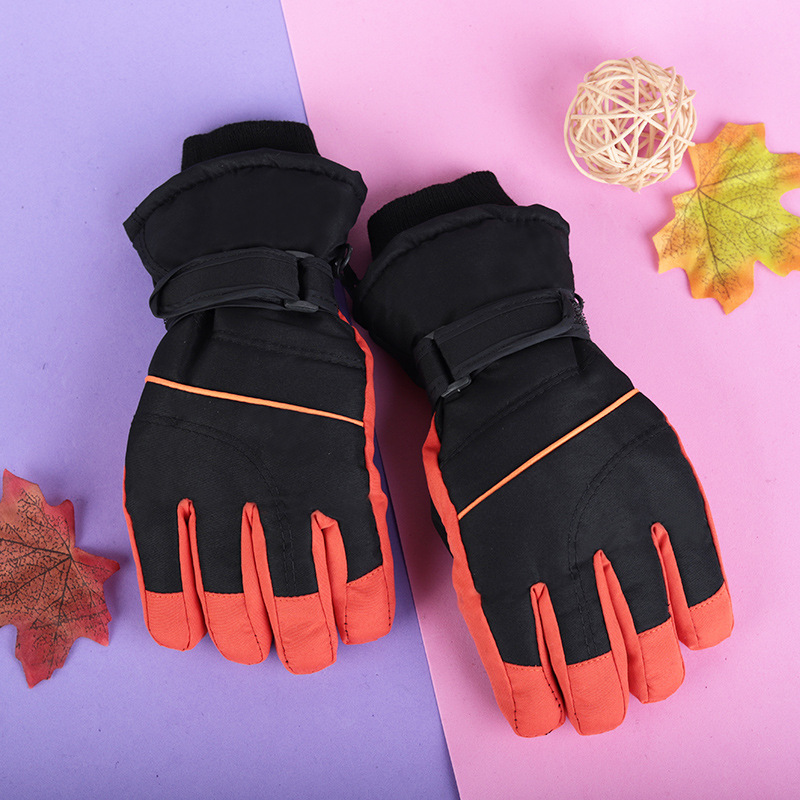 Guantes de invierno acolchados para niños (4-12 años), impermeables, antiviento, antideslizantes, para esquí o jugar con nieve