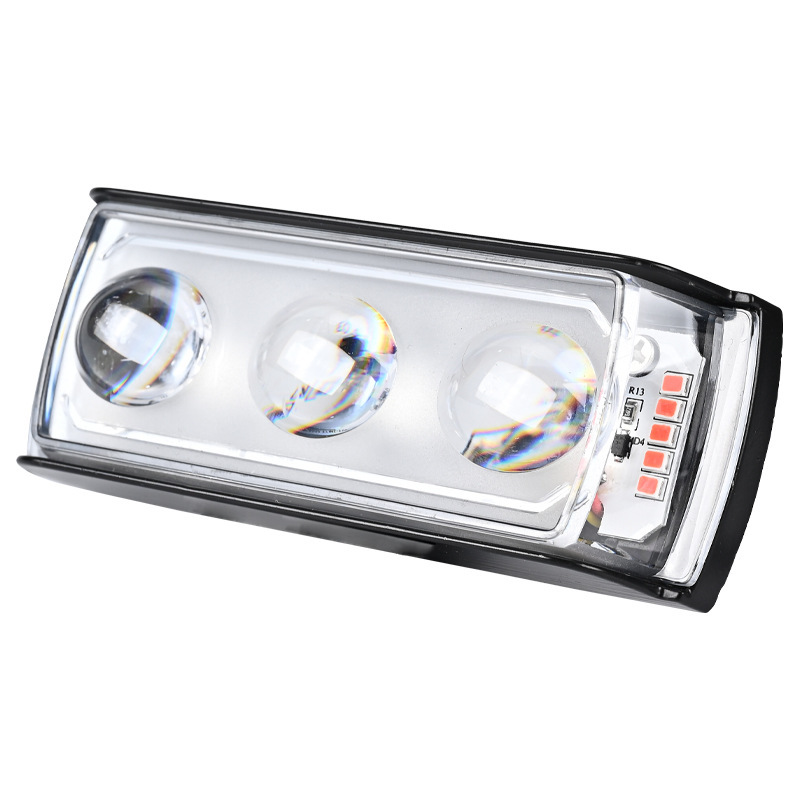 Lámpara de luz corta de tres lados de motocicleta LED flash de explosión de luz intensa exterior de farol integrado de pavimentación de carretera para vehículo eléctrico image 11