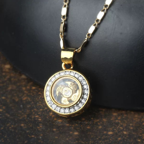 Thailand hot selling small circle sometimes running pendant classic full diamond small size elegant gold-plated necklace
