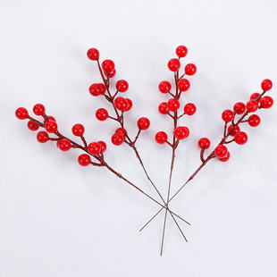 Supply of single fork 12 fruit red fruit simulation flowers red berries, rich fruit, rich fruit, winter green fruit simulation wholesale