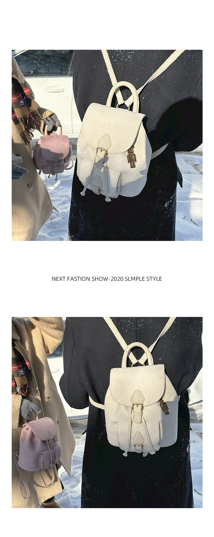 Women's Suede Backpack Versatile Casual Shoulder Bag For Women_voghion.com