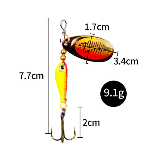 Skimming Shark | Rotating sequined hand-cranked lures, rotating metal sequined lures, rotating iron sliced ​​lures, fake lures wholesale