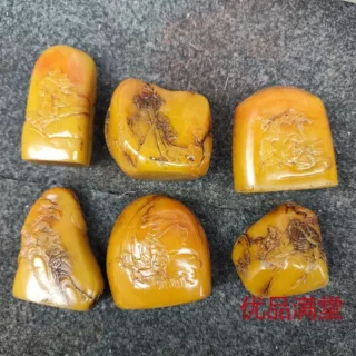 树脂工艺品仿玉石奇石做旧仿旧黄寿山石摆件观赏家居饰品石头批发