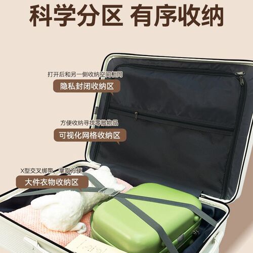 Women's Thickened Luggage Suitcase with Wide Telescopic Handle, Multifunctional 24-inch Swivel Wheels, Password Travel Carry-on Suitcase for Men