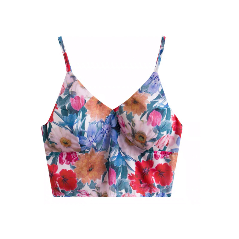 Foreign trade yoga vest women's high elastic quick-drying printing with chest pad sports fitness dance training Sling Top generation