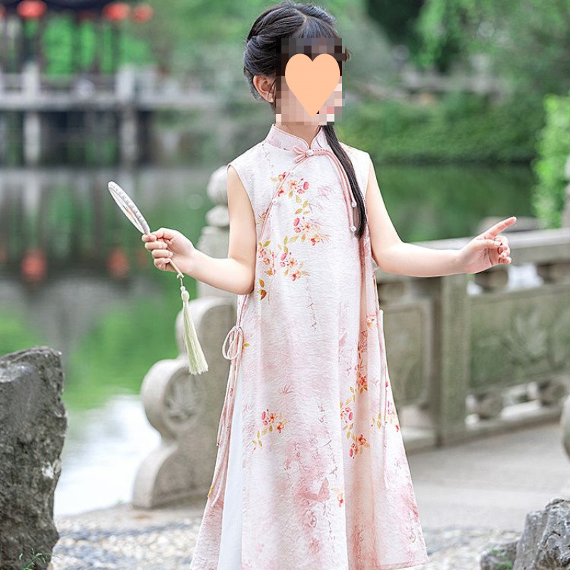 여아 치파오 스커트 라이트 핑크