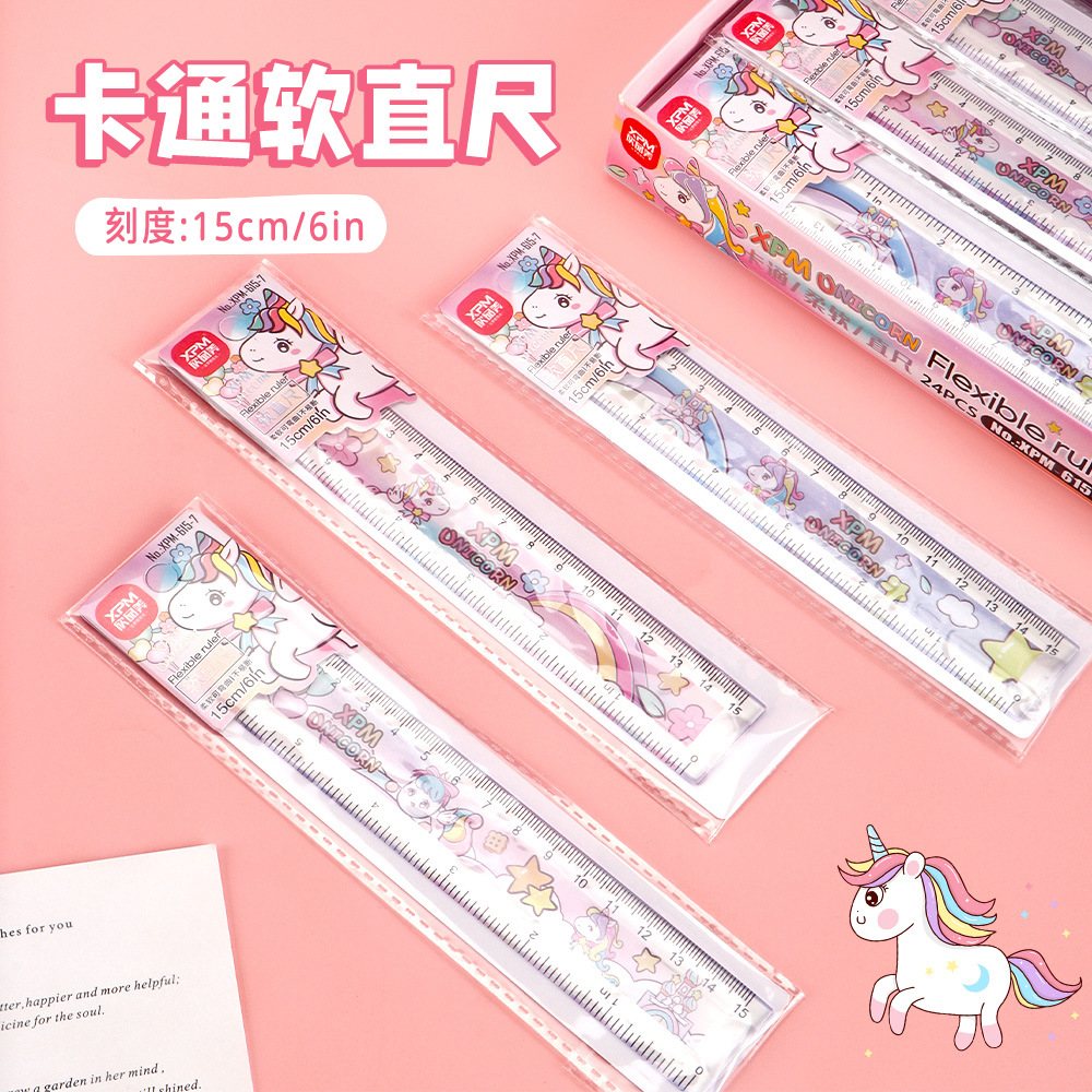 Regla recta de dibujos animados para niños de alto valor facial creativo de dibujo multifuncional de medición de aprendizaje de escala de papelería