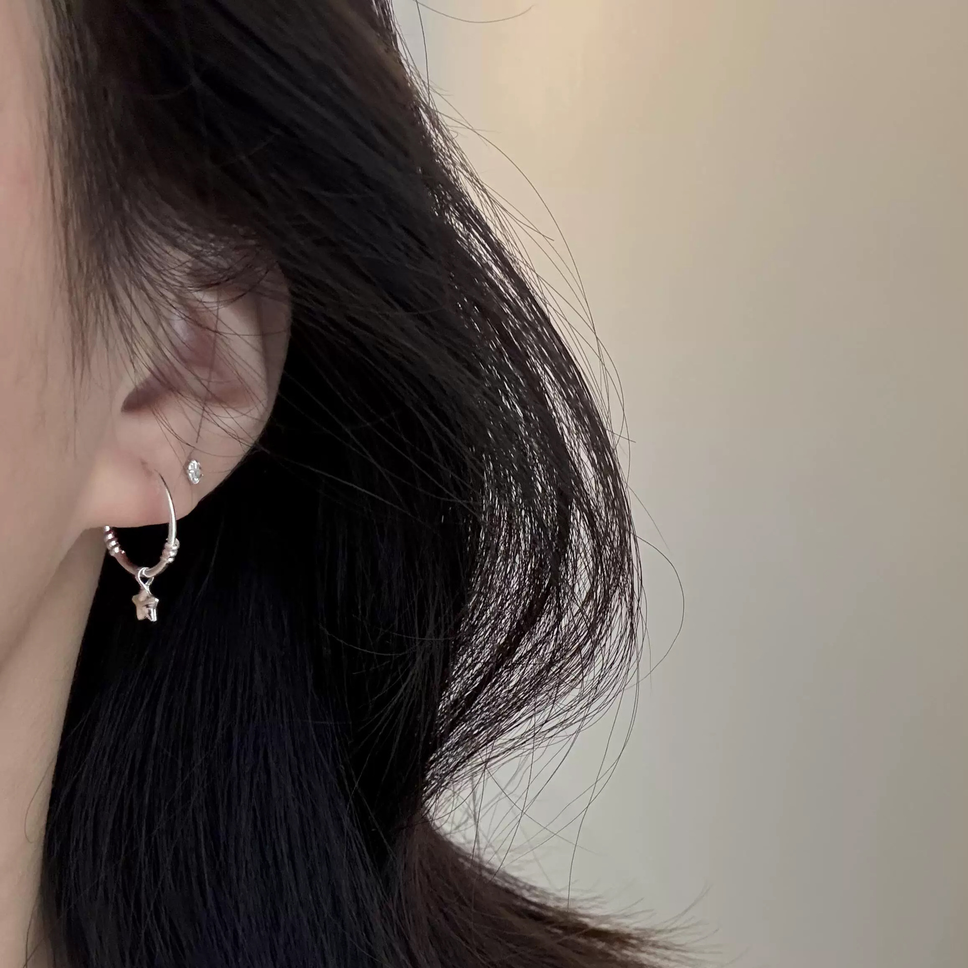 Exquisite Star Hoop Stud Earrings For Women Light Luxury Design_voghion.com