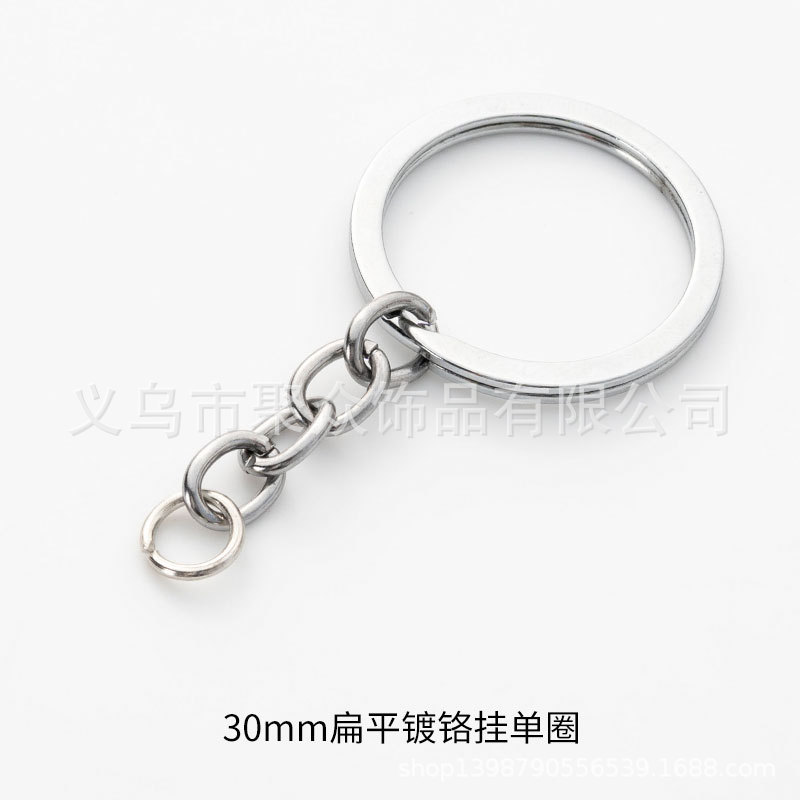 25/30mm金属製クロムメッキキーホルダー、4連チェーン、ロブスタークラスプ、DIYアクセサリー、手作り材料、キーリング|undefined