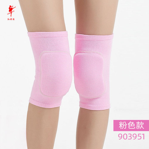 Red dance shoes for men and women thickened knee pads Sponge dance sports running knee pads autumn warm 903951