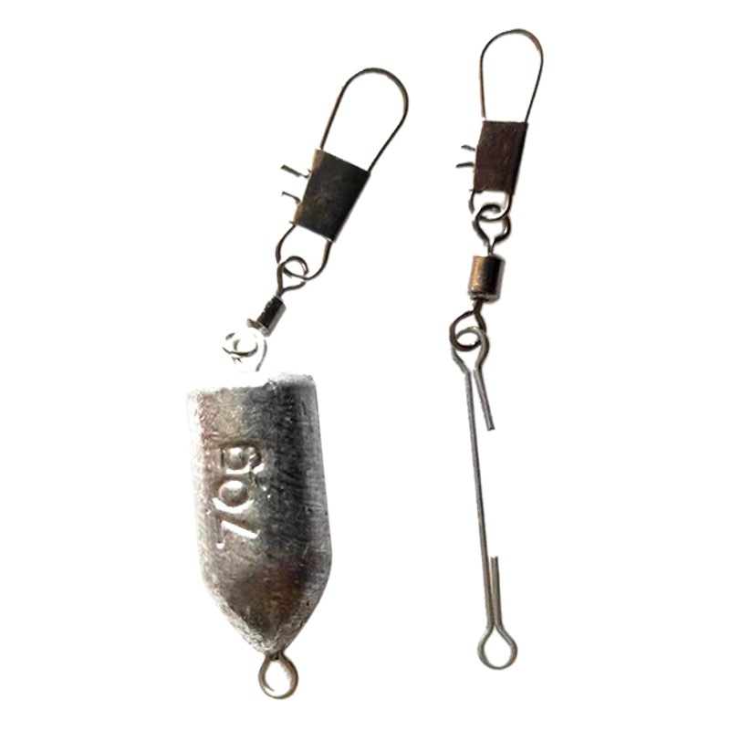 Wholesale bullet lead with ring fishing pendant bullet double ring lead pendant fishing gear accessories sea fishing lead pendant bullet lead