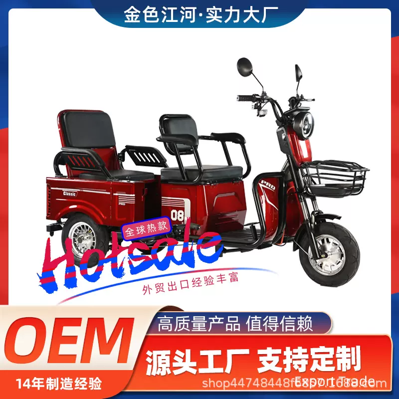 跨境货源工厂60V电动三轮车 载人载货两用休闲代步三轮小三轮车