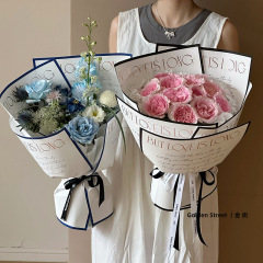 璀璨 情人節貴族燙金珠光膜包花紙防水鮮花包裝紙diy花店花藝資材