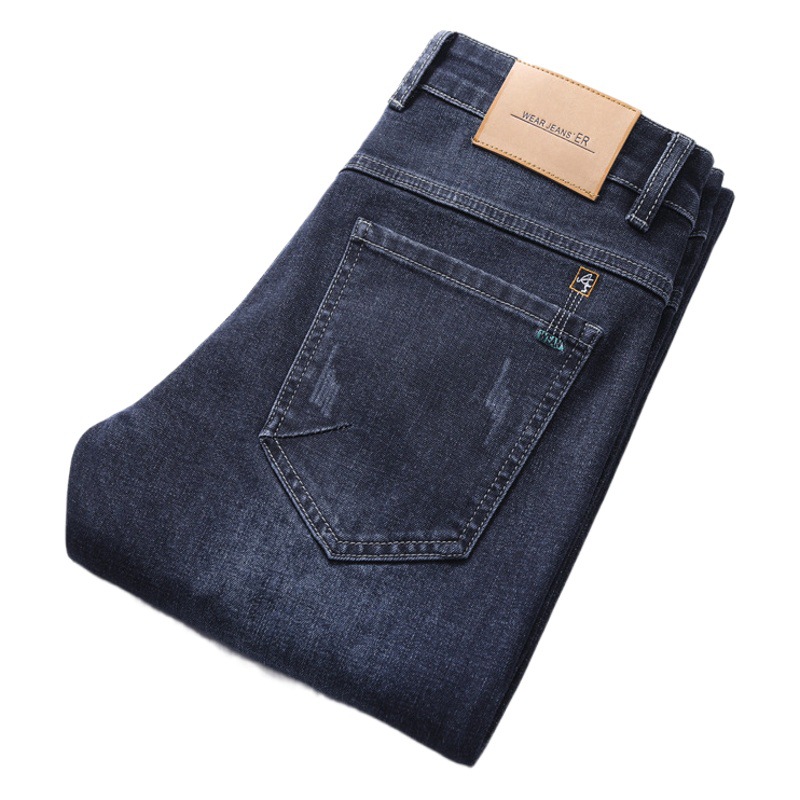 Pantalones Vaqueros para Hombre, Otoño e Invierno, Nuevos, de Pierna Recta, Ajustados, Elásticos, Modernos, Juveniles, 2025, Casuales, Largos, Versátiles