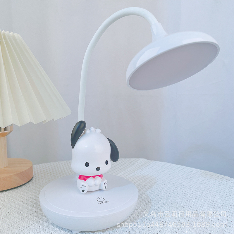 Lámpara de escritorio de lectura de atenuación táctil LED de tres engranajes recargable Carga USB plug-in protección ocular Aprendizaje estudiante titular de la pluma pequeña lámpara de escritorio