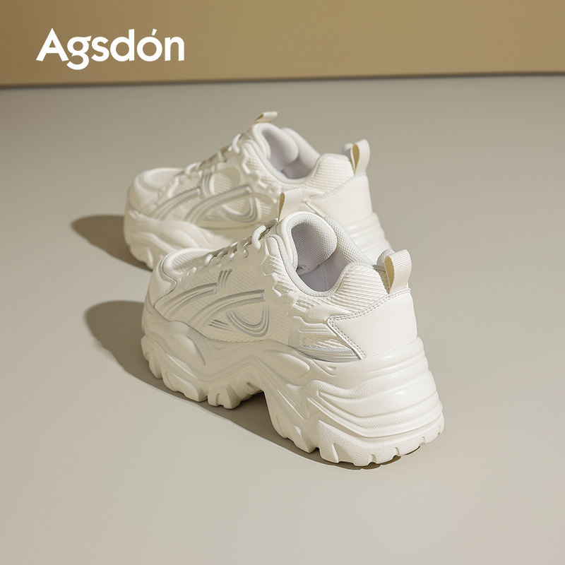 Augu Shi Deng zapatos para mujeres 2025 nuevo otoño con suela gruesa pequeña moda blanca casual zapatos deportivos de moda