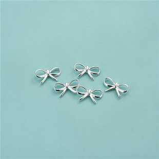 Ins Style Pearl Bracelet Bow Spacer Beads S925 Sterling Silver Seiko Button DIY Crystal Bracelet Necklace Accessories