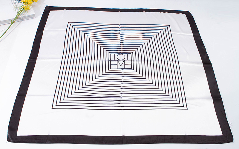 Seidenschal für Damen, Frühling/Sommer, Seidenimitat, bedruckt, Flugbegleiter-Schal, 90 x 90 cm, großer quadratischer Schal mit Handgeschenk_voghion.com