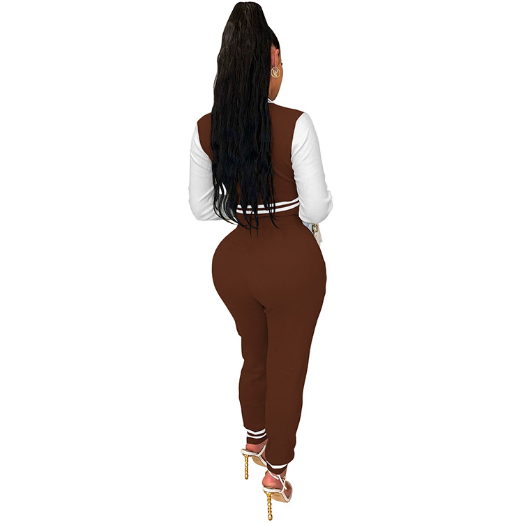 Moterų kelnės baseball uniformos kostiumas su raidėmis sportinis_voghion.com