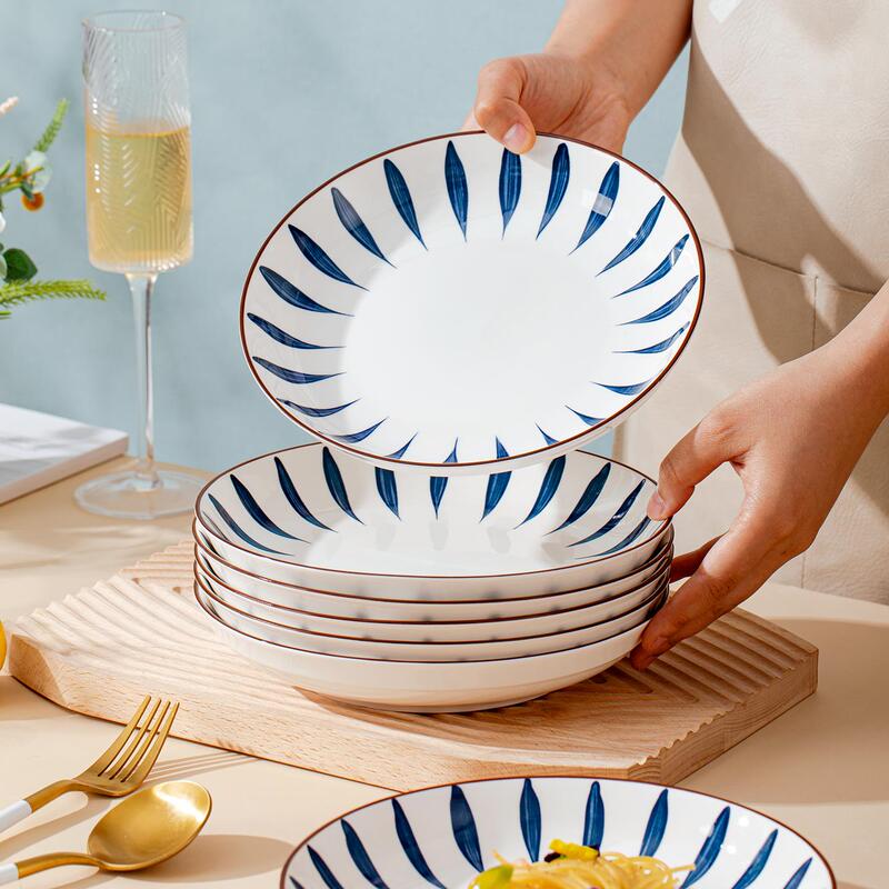 Dish Set Household Japanese Tableware Simple Ceramic Bowls and Chopsticks Set New Home Moving Tableware Eating Bowl