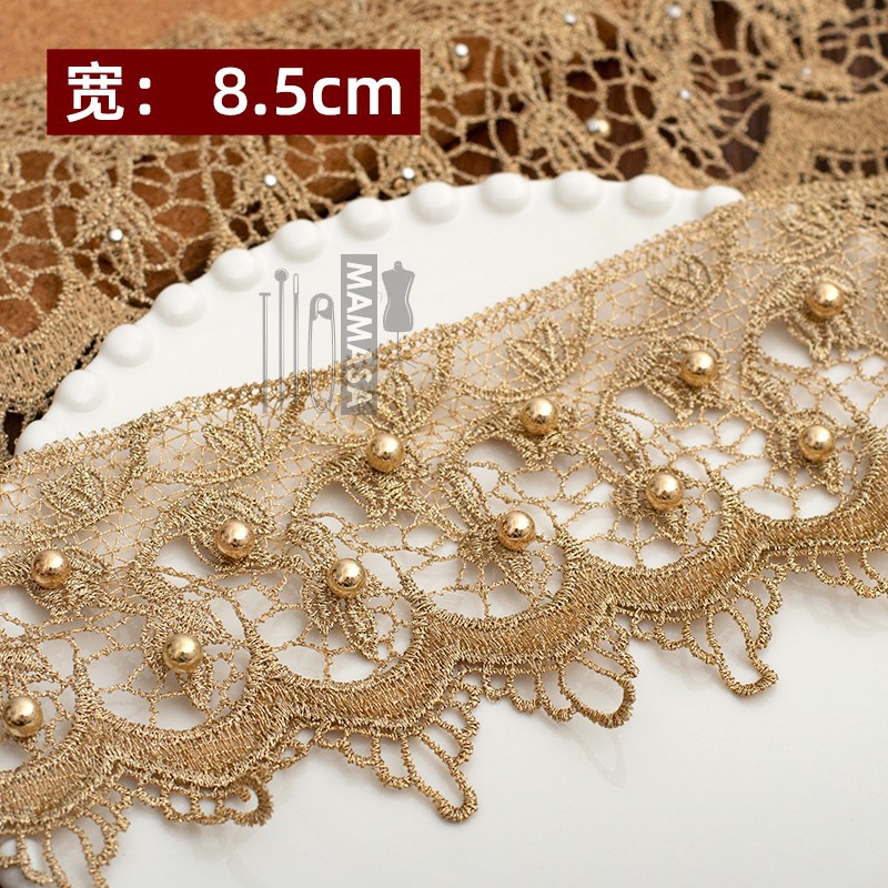 hilo de oro bordado soluble en agua rosa oro encaje encaje DIY ropa hecha a mano lolita accesorios fabricantes al por mayor