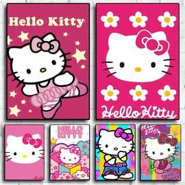 Hello Kittys卡哇伊海报工厂一件代发高清喷绘无框跨境电商速卖通