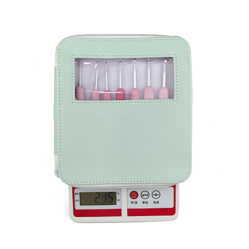 Herramientas de tejido transfronterizas agujas de suéter TPR de color gradiente agujas de mango suave un conjunto de 9 piezas