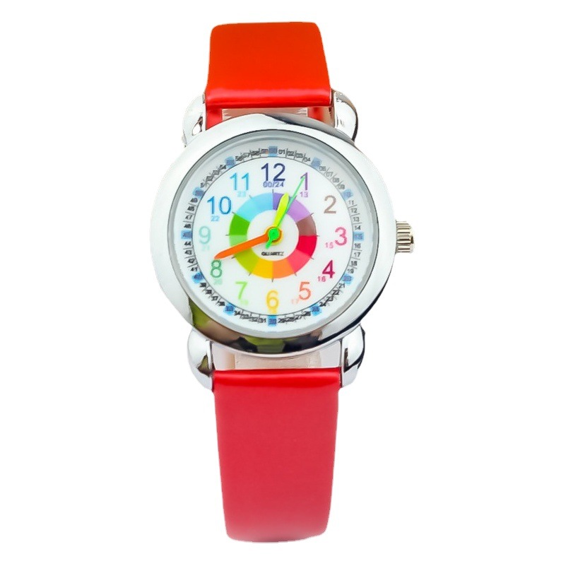 2021 nuevo reloj de cinturón para niños color palabra color anillo niños y niñas reloj de cuarzo