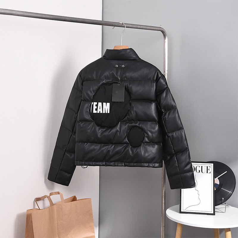 Poison Home Autumn and Winter New Wang Jiaer with Padded Letter Zipper Collar Casual Men's and Women's Couple Down Jacket