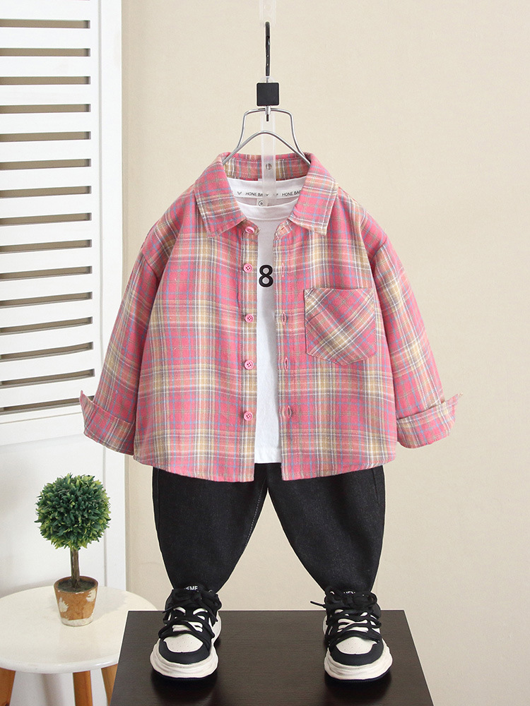 Camisa de Manga Larga para Niños 6242, Ropa de Otoño 2026, Nuevo Estilo, Camisa Moderna para Bebés, Chaqueta Delgada de Primavera y Otoño para Niños