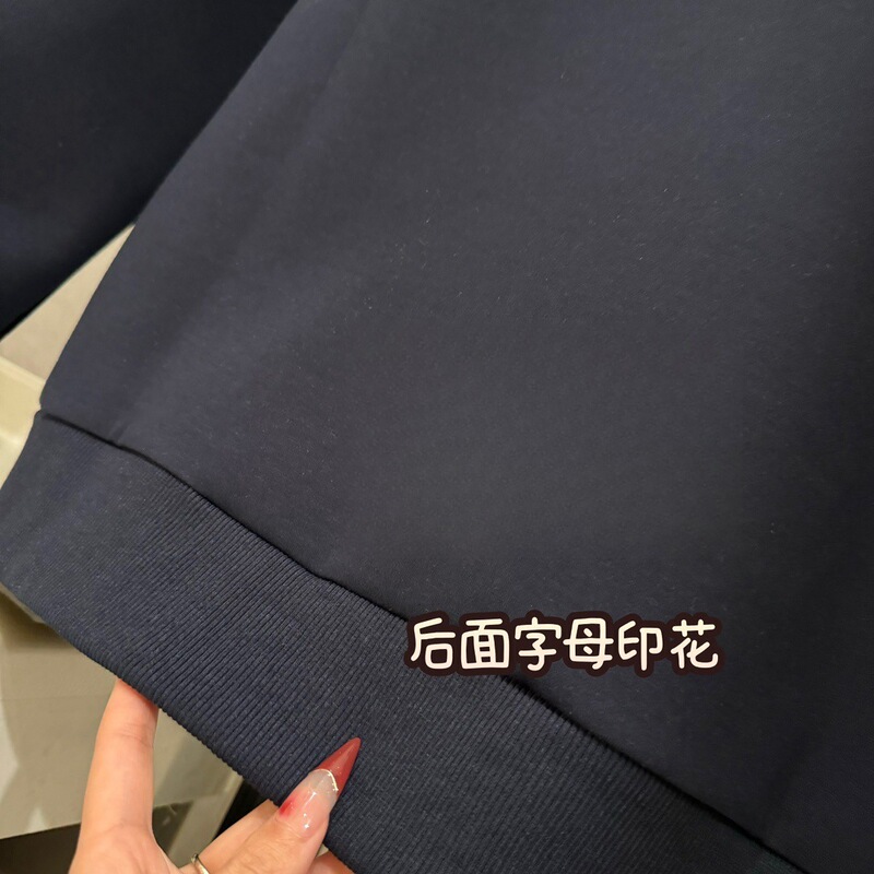 3458秋冬立领字母刺绣外套拉链衫圆领卫衣女长袖t恤上衣男女同款i|undefined