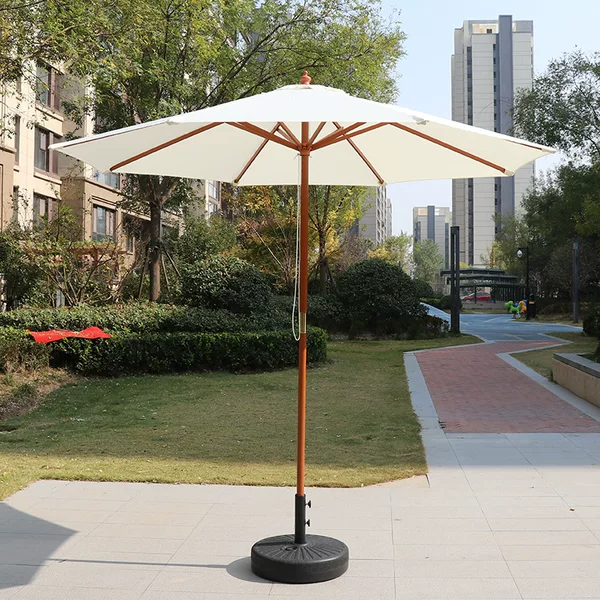 Outdoor Solid Wood Middle Column Umbrella Sunshade Balcony Garden Umbrella Stall Folding Wooden Umbrella Outdoor Sun Umbrella