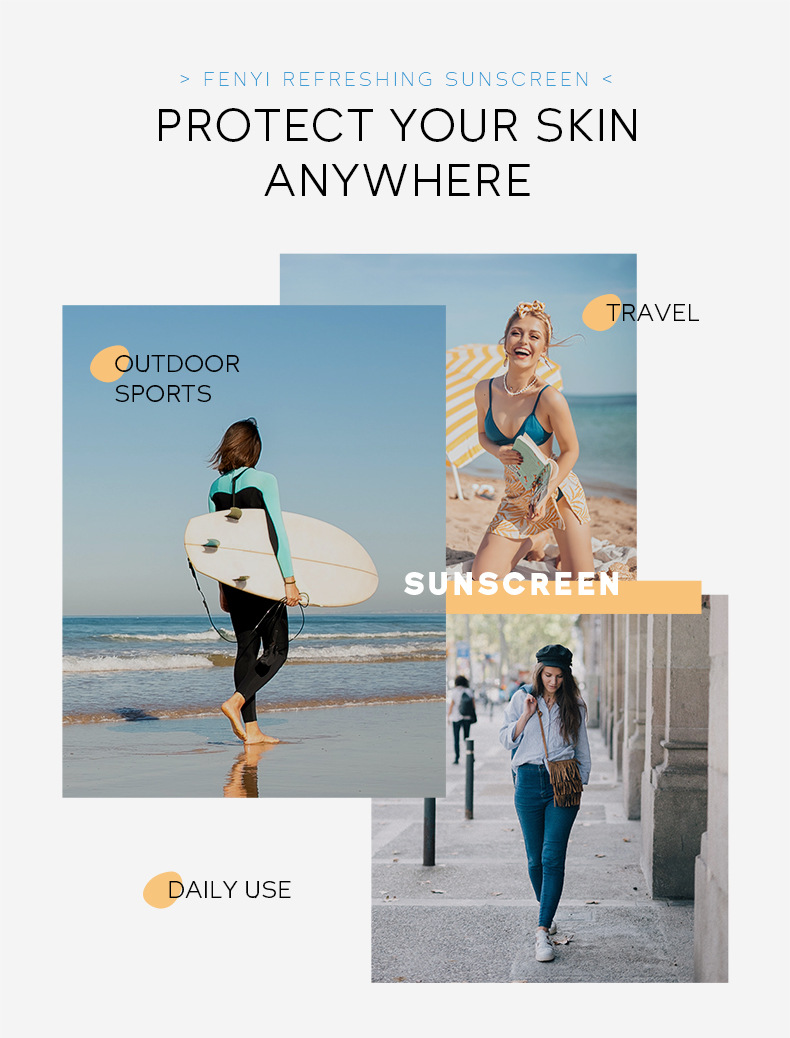 Wholesale of cross-border skin care products fenyi Refreshing sunscreen 50g Hydrating and Moisturizing Primer undefined