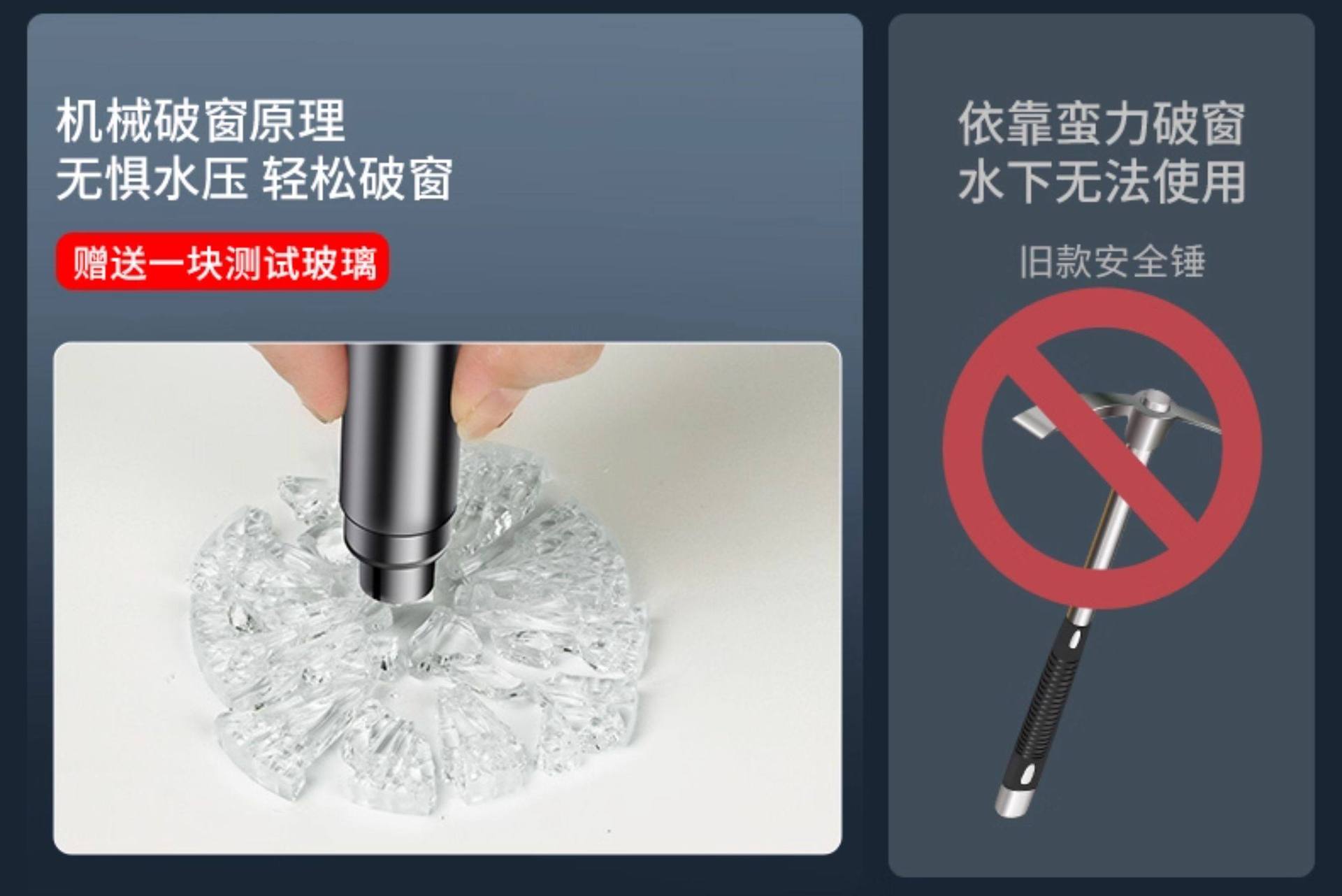 Car Window-Breaking Tool, Safety Hammer with Cutter, Escape Hammer, Multifunctional Vehicle Glass-Breaking Survival Hammer for Car Windows