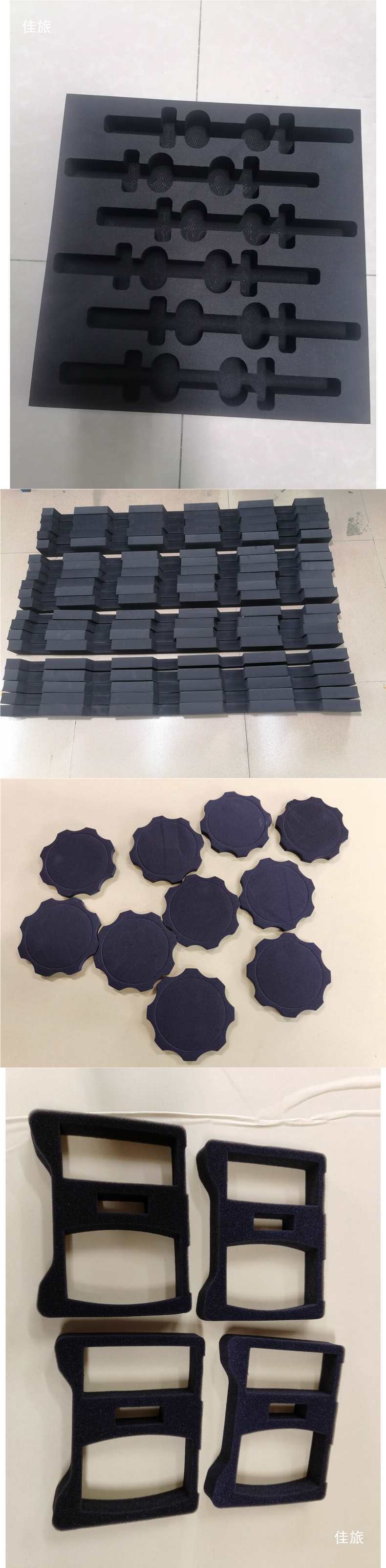 60-degree black and white EVA foam sheets, custom-made for product card slots, inner linings, foot pads, and other applications
