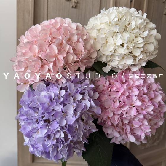 Single Endless Summer Hydrangea 3D Printing Encrypted Large Hydrangea Home Decoration Photography Floriculture Props Fake Flowers
