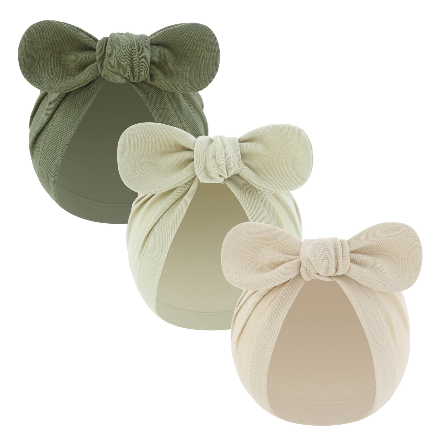 Newborn Rabbit Ear Pullover Hat, Soft Knotted Baby Hat For Spring_voghion.com