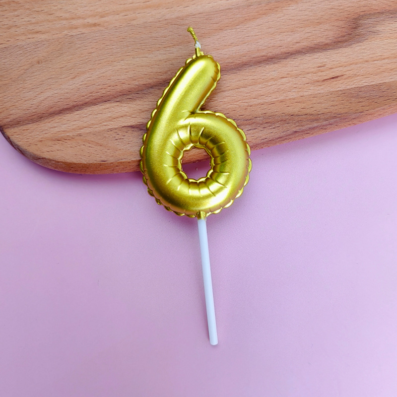 Nuevos productos de oro velas digitales modelado globos empaquetado por separado vela feliz cumpleaños pastel de cumpleaños vela digital
