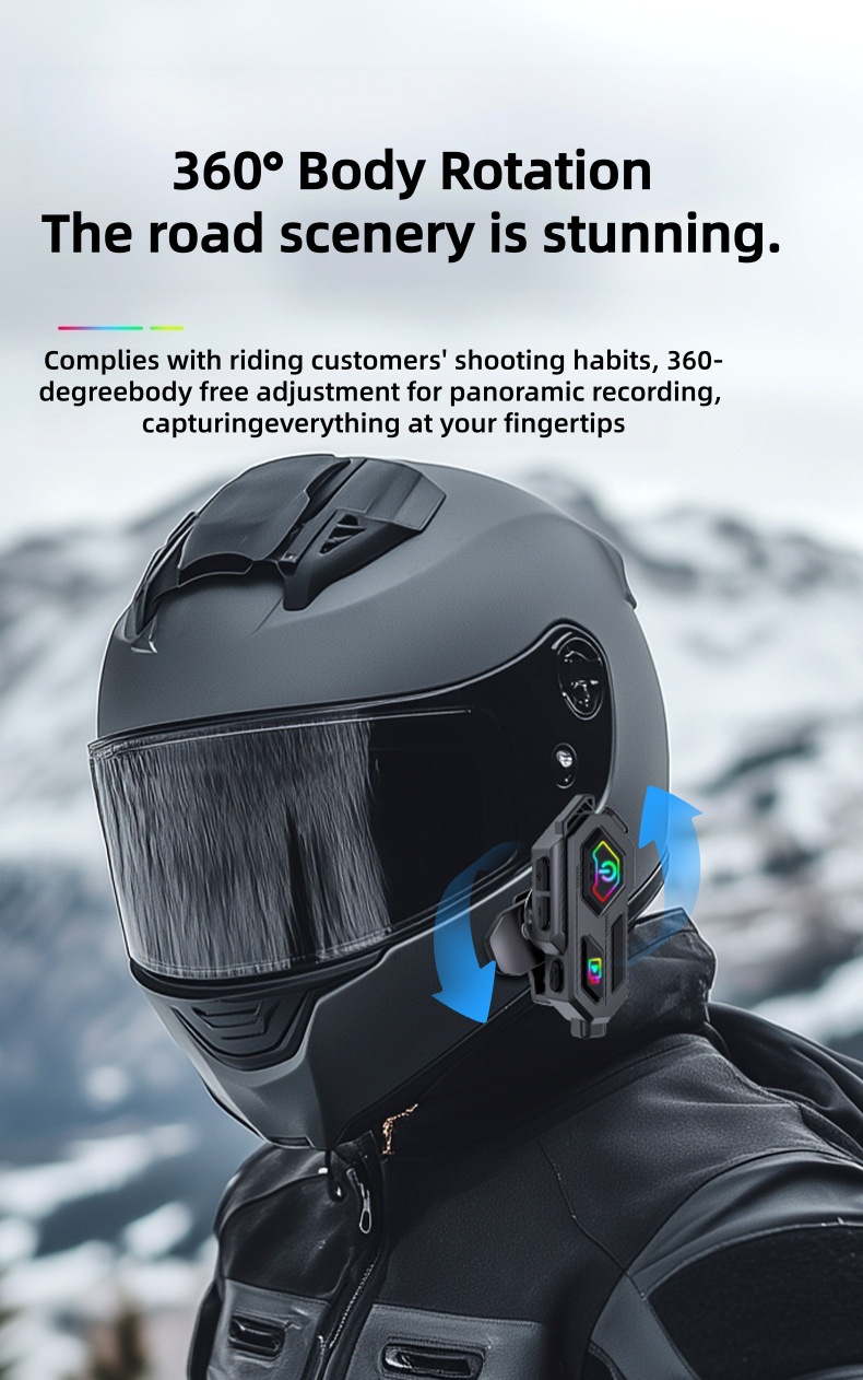 Cross-border new motorcycle helmet Bluetooth headset 600m intercom HD video and photo all-in-one with long battery life