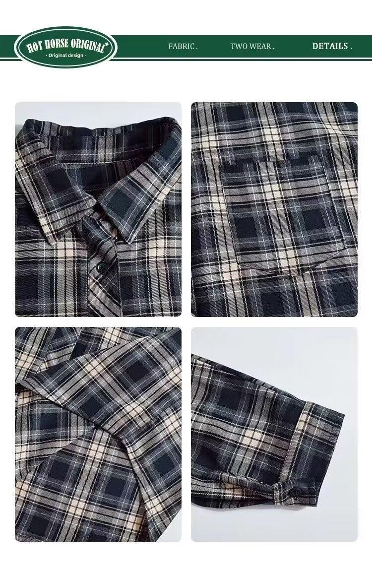 Plaid INS New Standard Trendy Long Sleeve Elegant Youth Popular Men's Harajuku Fashion Spring Autumn Shirt Daily_viptrois.com