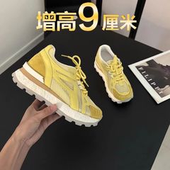厚底增高9CM老爹鞋女2025秋季新款透气网面休闲运动鞋百搭松糕鞋